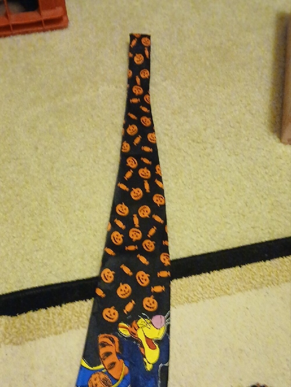 Disney Winnie the Pooh Halloween Tie - Black & Orange - Picture 2 of 5